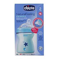 Chicco biberÓn natural feeling azul, 250 ml, 2m+