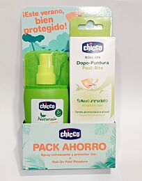 Chicco pack ahorro, spray protector (100 ml) + roll on  post picadura (10 ml)