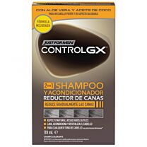 Control gx, just for men, 2 en 1 shampoo y acondicionador, reductor de canas, 118 ml