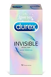 Durex invisible extra fino, 12 preservativos