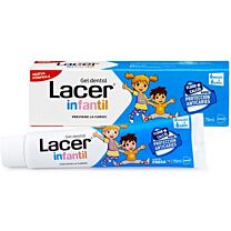 Lacer Infantil gel dental, sabor fresa, 75 ml
