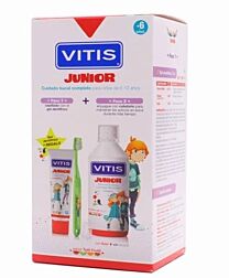 Vitis junior, colutorio (500 ml) + gel dentífrico (75 ml) + cepillo dental