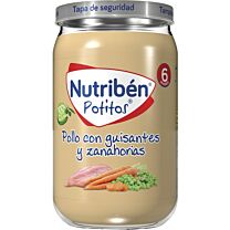 Nutribén potitos pollo con guisantes y zanahorias, 235 g