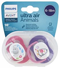 Avent chupete ultra air animals, 6-18 meses