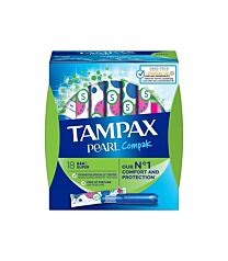 Tampax compak pearl, super (18 unidades)